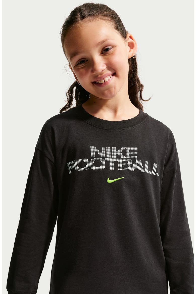 Kids' Football Cotton Graphic T-Shirt, Alternate, color, BLACK
