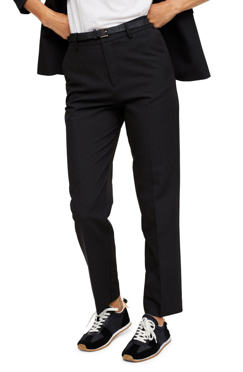 MANGO Belted Suit Pants, Main, color,