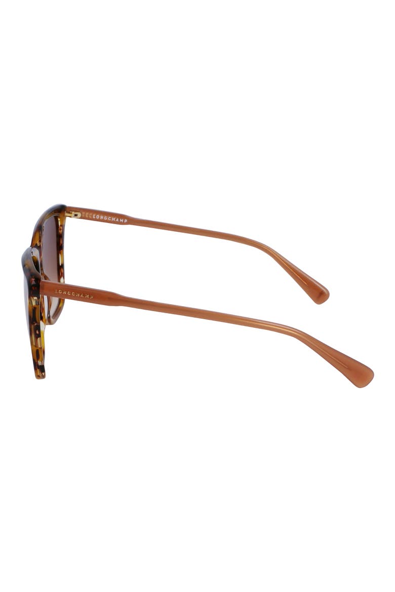 Le Pliage 56mm Gradient Rectangular Sunglasses, Alternate, color, BROWN HORN