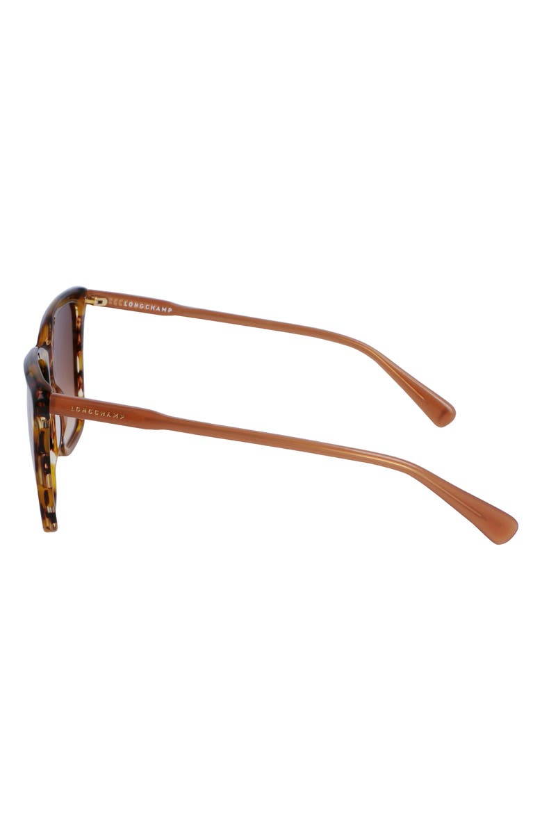 Longchamp Le Pliage 56mm Gradient Rectangular Sunglasses, Alternate, color, Brown Horn