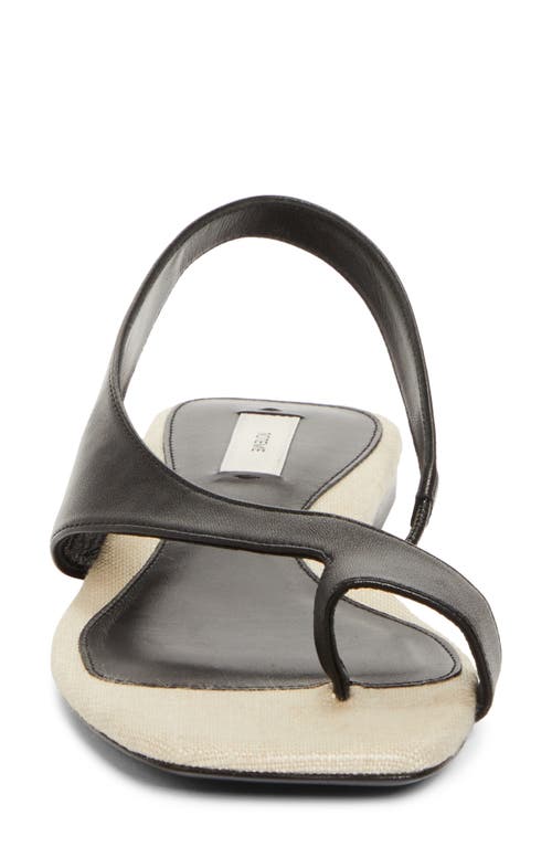 Totême Square Toe Flat Sandals In Black/sand
