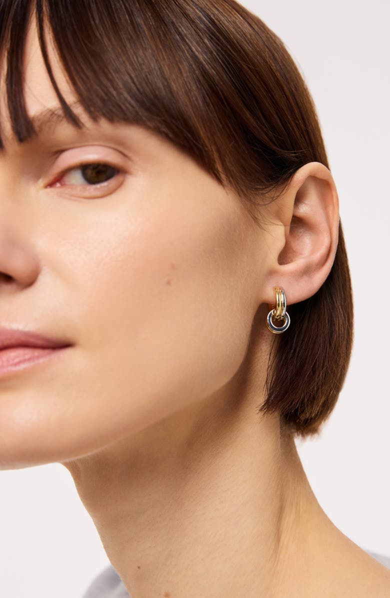 Ana Luisa Asher Drop Huggie Hoop Earrings, Alternate, color, Gold / Silver