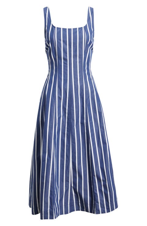 Rylie Stripe Poplin Midi Dress