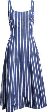 Madewell Rylie Stripe Poplin Midi Dress