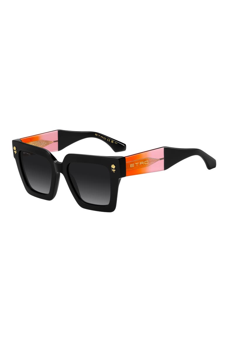 52mm Square Sunglasses, Alternate, color, BLACK MULTI