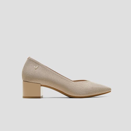 Vivaia Square-toe Stress Free Chunky Heels In Almond