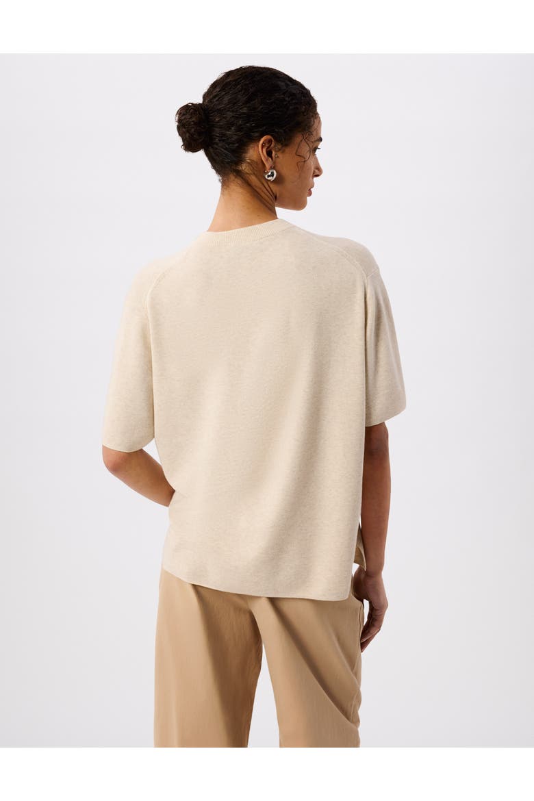 Draped Fine Knit T-Shirt, Alternate, color, Oatmeal