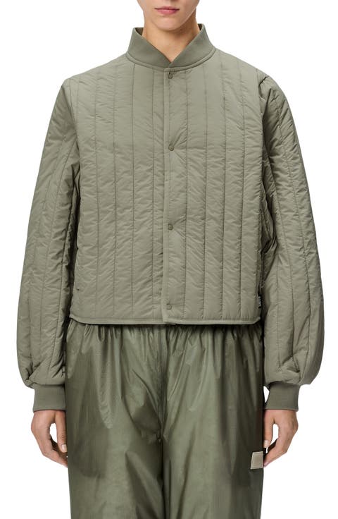 Banja Water Resistant Channel Quilted Bomber Jacket