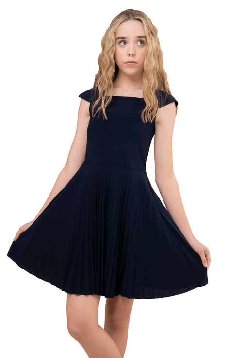 Cap Sleeve Pleated Dress (Big Kid)