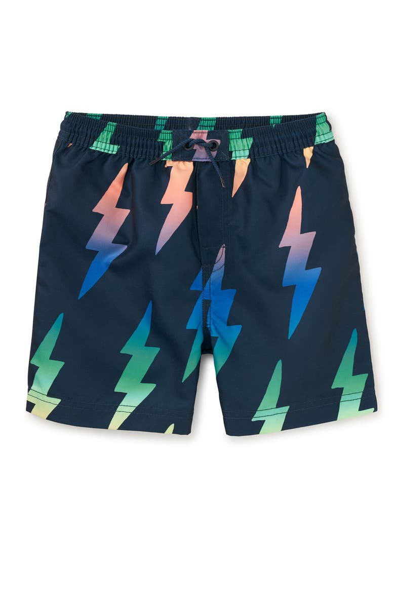 Tea Collection Mid-Length Swim Trunks, Main, color, Rainbow Lightning Bolt