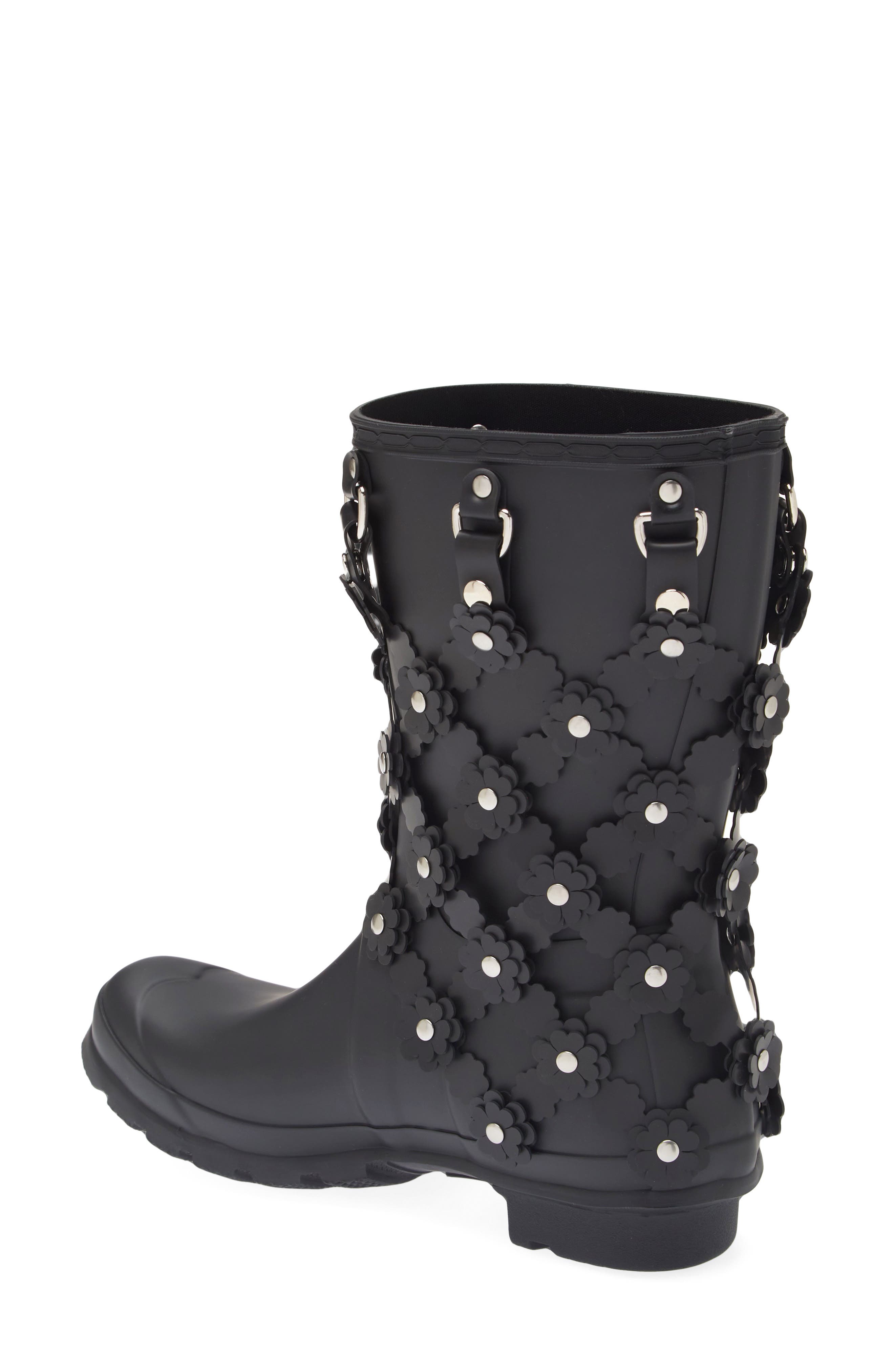Noir Kei Ninomiya x Hunter Chain Embellished Rubber Calf Rain Boot, Alternate, color, 