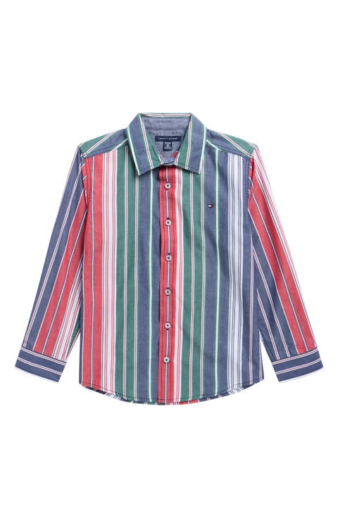 Kids' Stripe Button-Up Shirt (Big Kid)