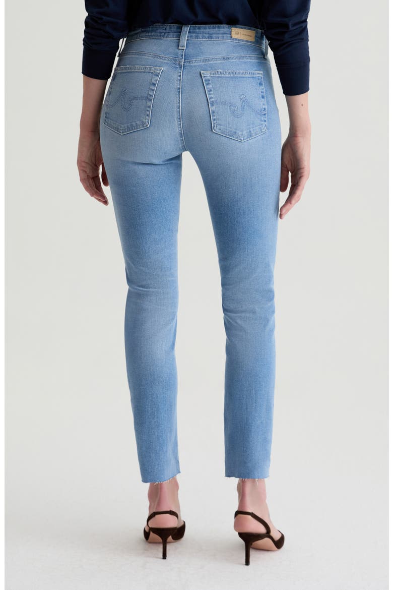 Mari High Waist Raw Hem Slim Straight Jeans, Alternate, color, 14 YEARS FORTUNA
