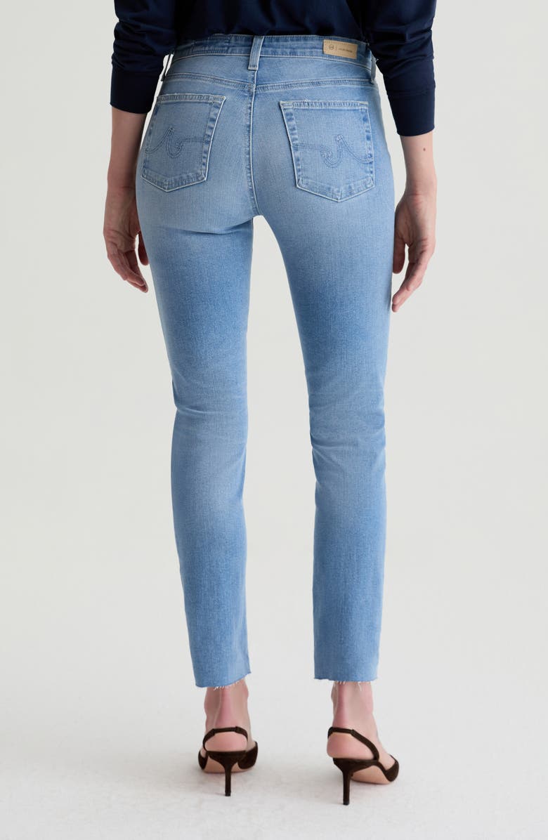 AG Mari High Waist Raw Hem Slim Straight Jeans, Alternate, color, 14 Years Fortuna