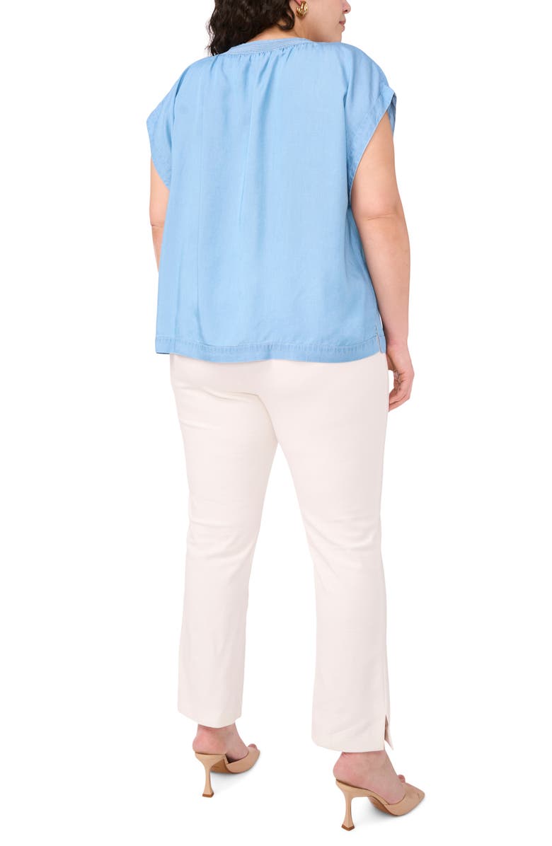 Vince Camuto Chambray Peasant Top, Alternate, color, Indigo