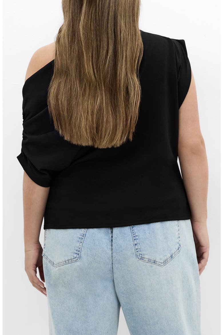 Imani Asymmetric Knit Top, Alternate, color, BLACK