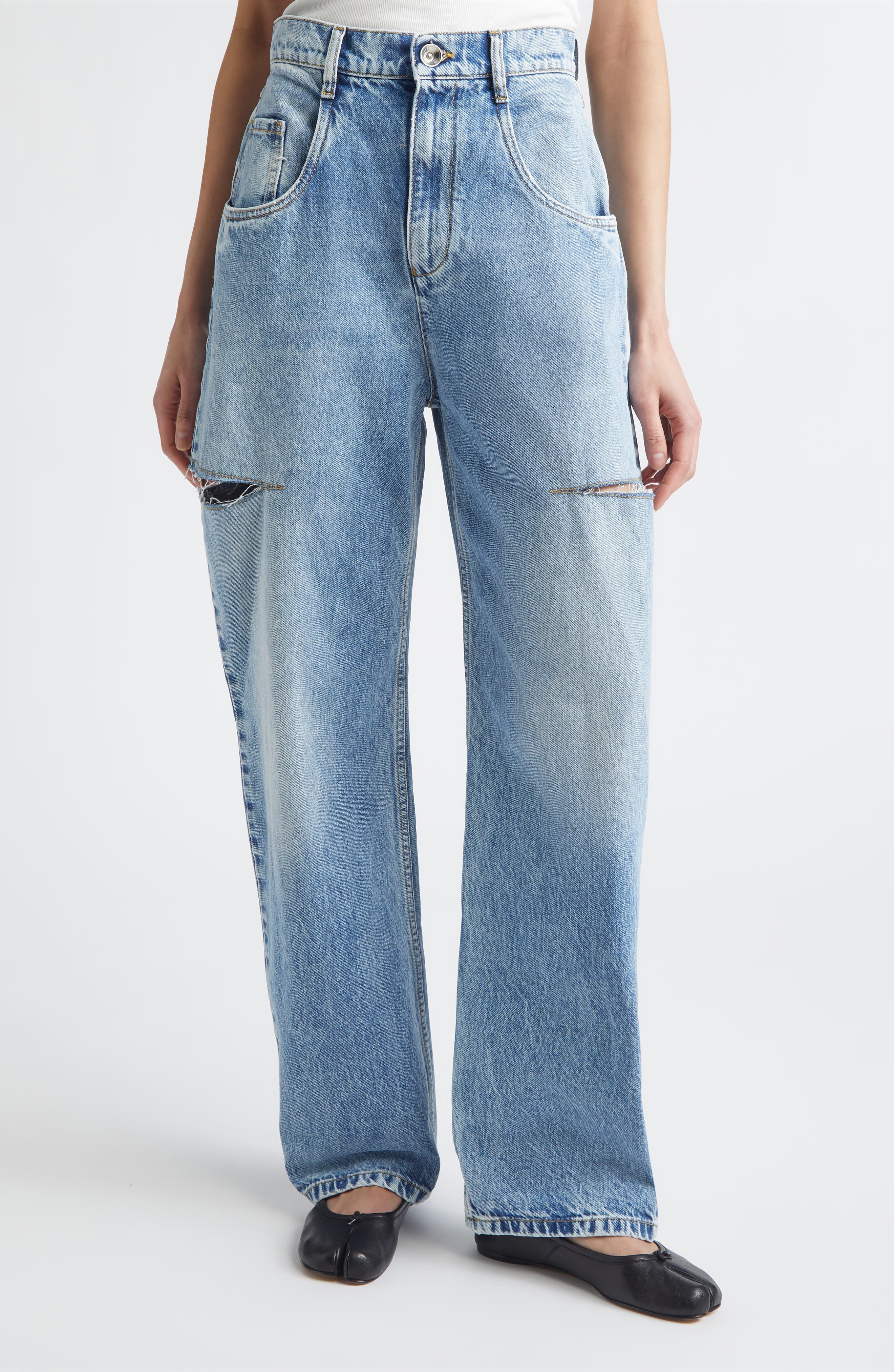 Ripped Side Cutout Jeans - image 5