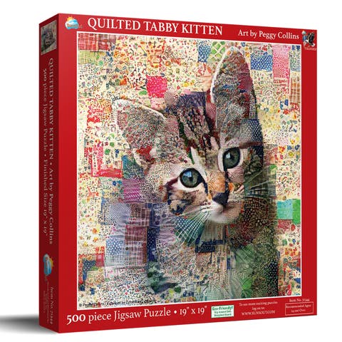 Quilted tabby Kitten 500 piece Jigsaw Puzzle for Adults