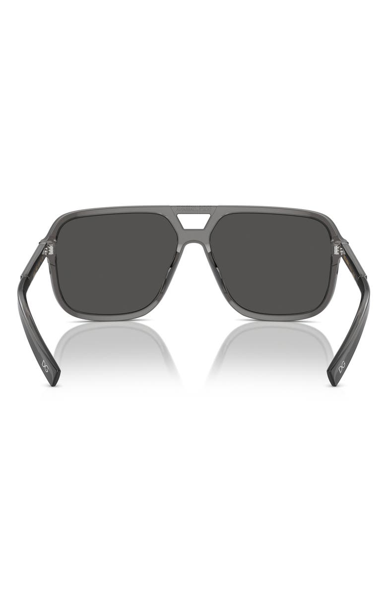 Dolce&Gabbana 61mm Flat Top Pilot Sunglasses, Alternate, color, Grey