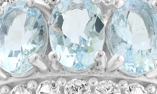 Effy Sterling Silver Aquamarine & Diamond Ring In Blue