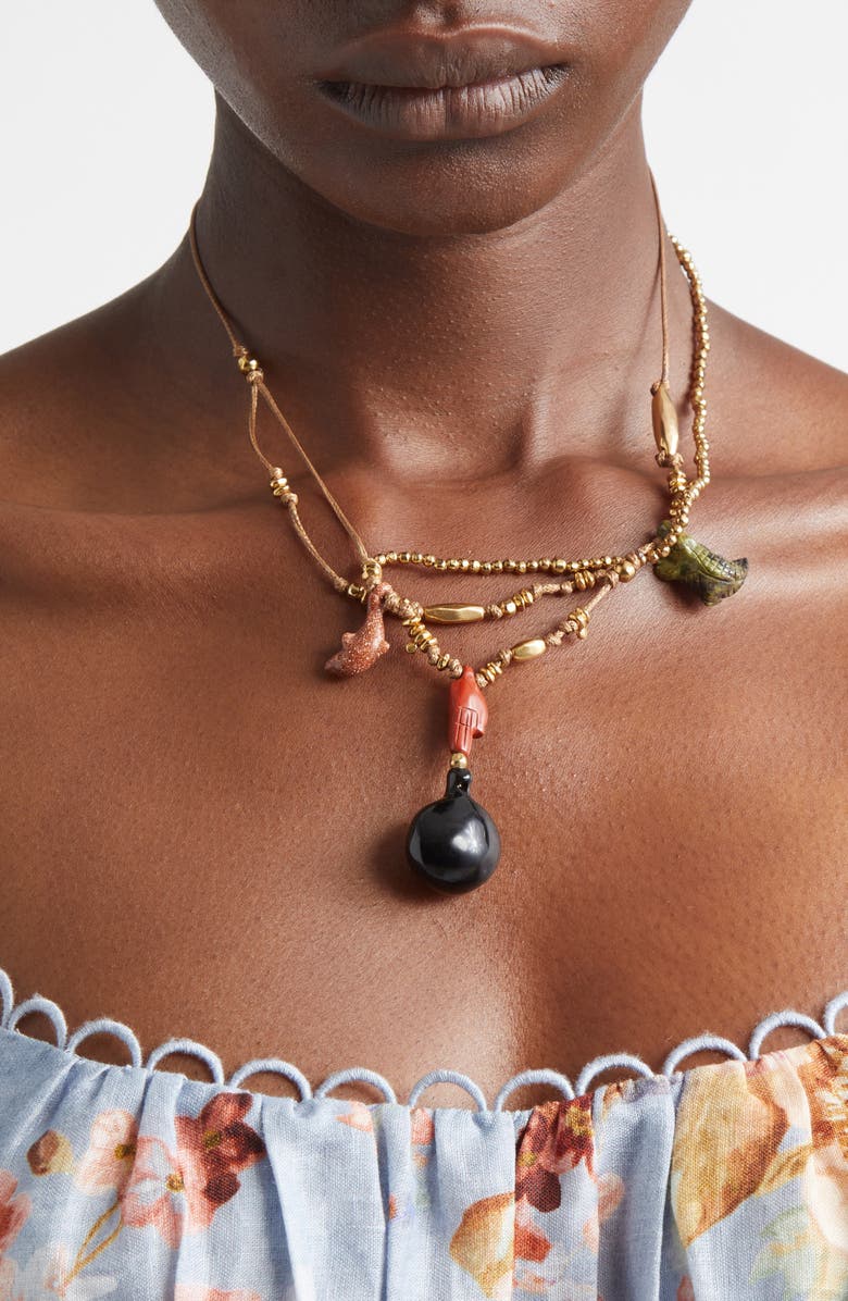 Zimmermann Solara Necklace, Alternate, color, Antique Gold/ Multi