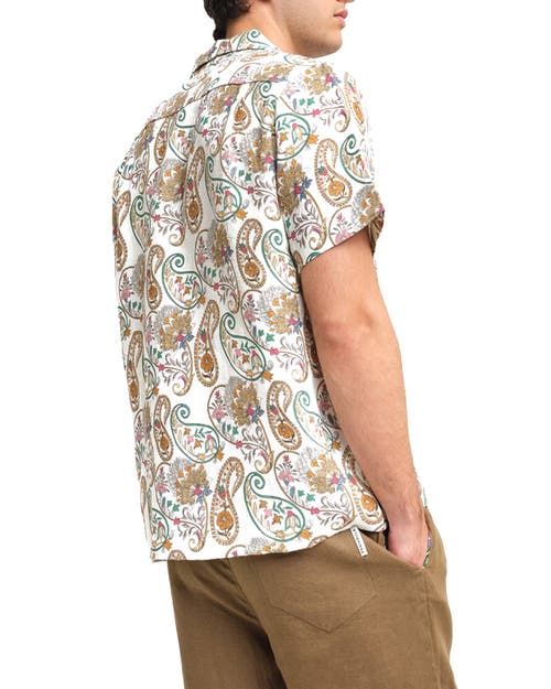 Peninsula Swimwear Casablanca Linen Bowling Shirt In Multi