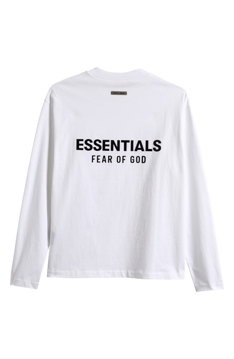 Fear of God Essentials Classic Fit Long Sleeve Graphic T-Shirt, Alternate, color, Bright White