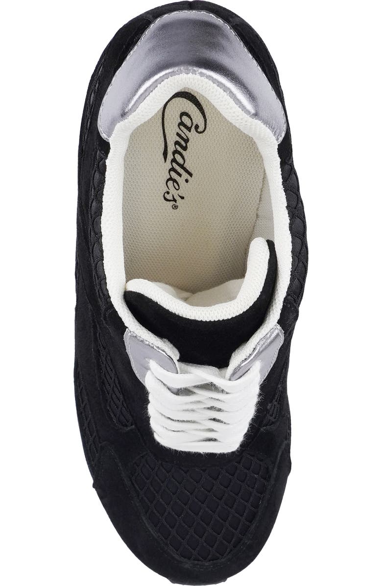 Candie's Lace-Up Platform Pump, Alternate, color, Black Suede