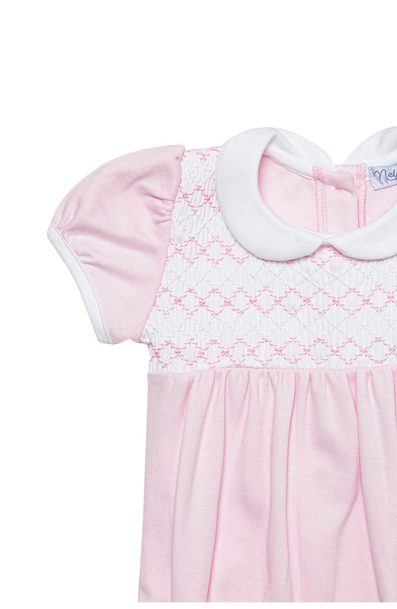 Nellapima Signature Smocked Girls Bubble - Baby, Alternate, color, White With Pink Smocking