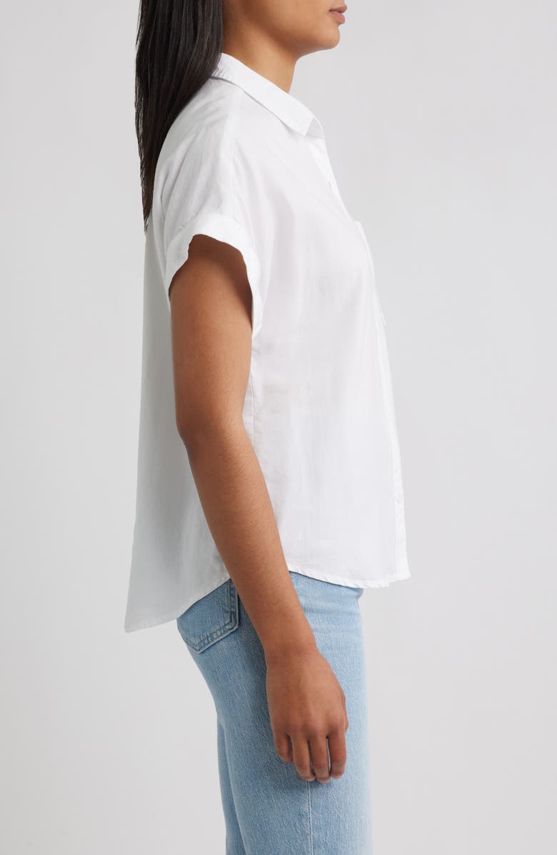 Bella Dahl Short Sleeve Button-Up Shirt, Alternate, color, White
