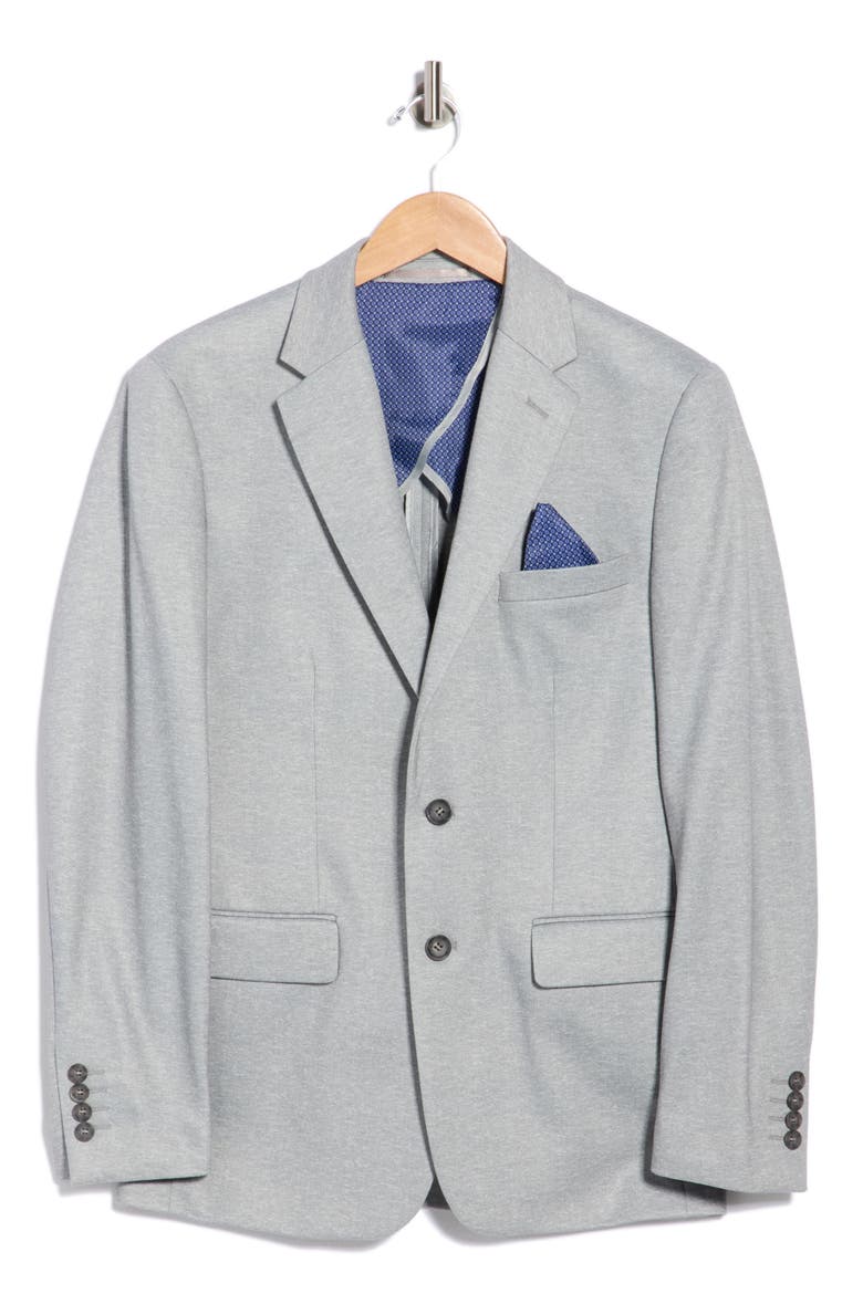 Slim Fit Herringbone Knit Sport Coat, Alternate, color, GREY