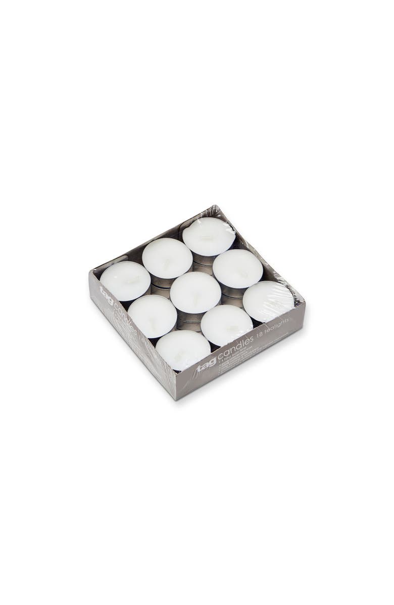 tag Color Studio White Unscented Tealight Candles Set of 18, Alternate, color, White