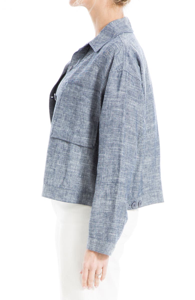 MAX STUDIO Crop Linen Blend Jacket, Alternate, color,