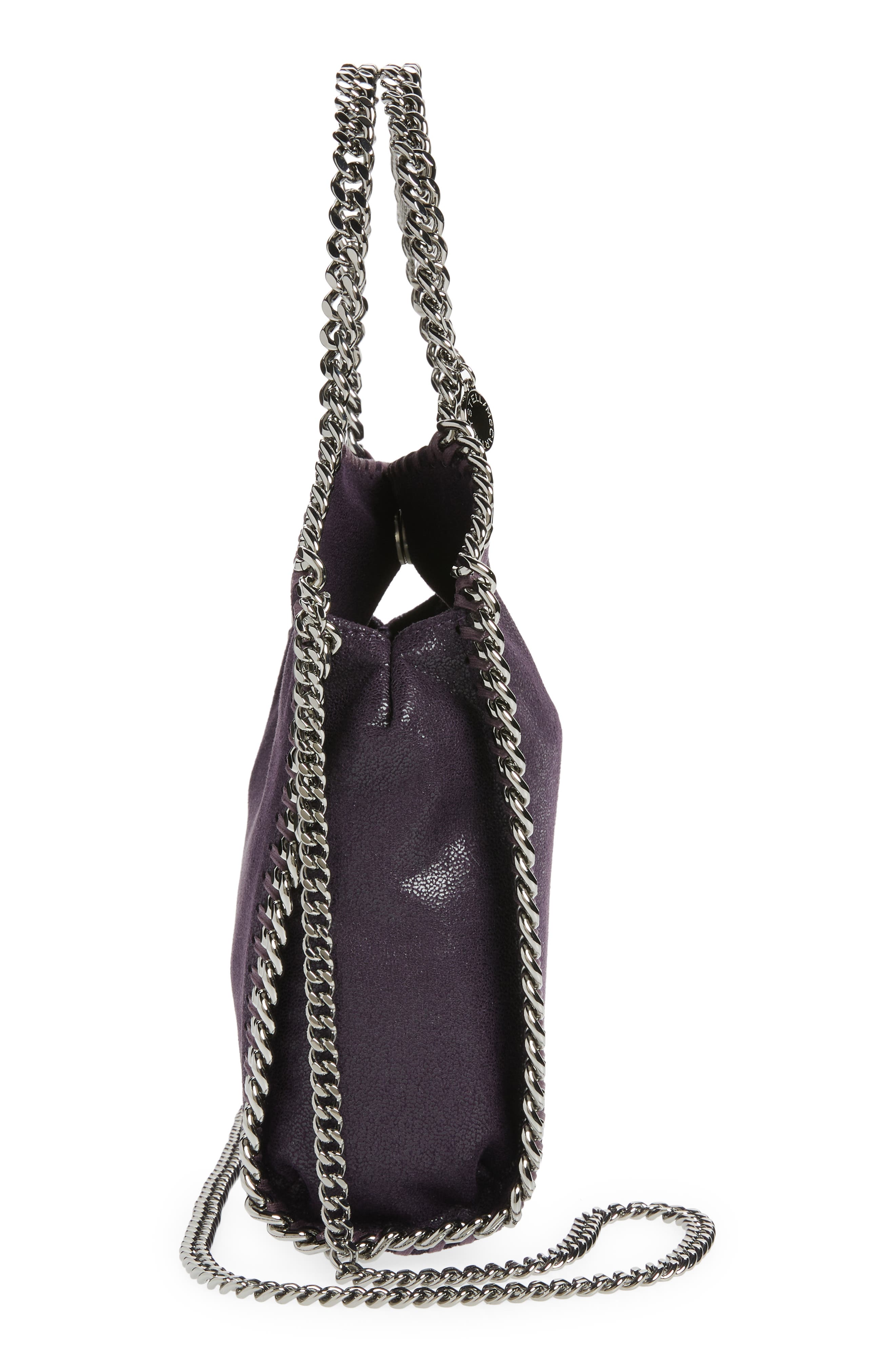 Mini Falabella Faux Leather Tote, Alternate, color, BILBERRY