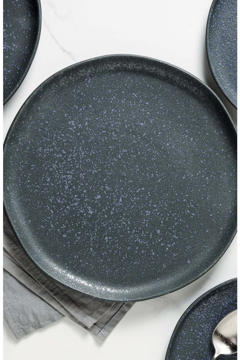 Tom Stoneware 4-Piece Dinner Plate Set, Alternate, color, Gray and Blue