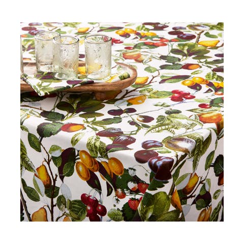 Orchard Multicolor Cotton Tablecloth Everyday Use Machine Washable
