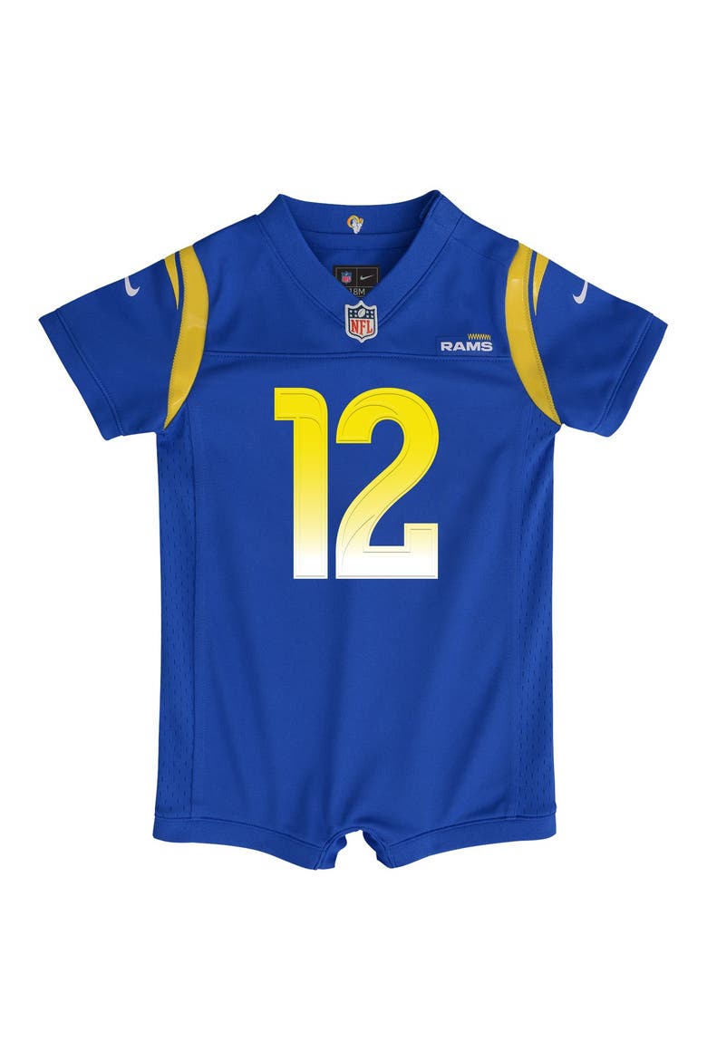 Newborn Nike Puka Nacua Royal Los Angeles Rams Romper Game Jersey, Alternate, color, Royal