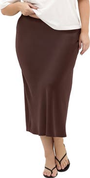 City Chic Miranda Satin Maxi Skirt