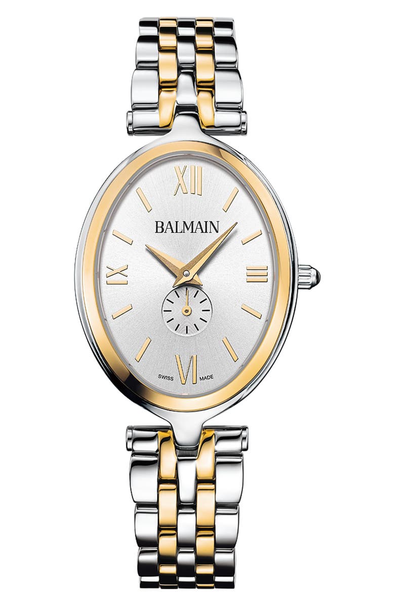 BALMAIN WATCHES Haute Elegance Oval Bracelet Watch, 32mm, Main, color, Stainless Steel With Yellow