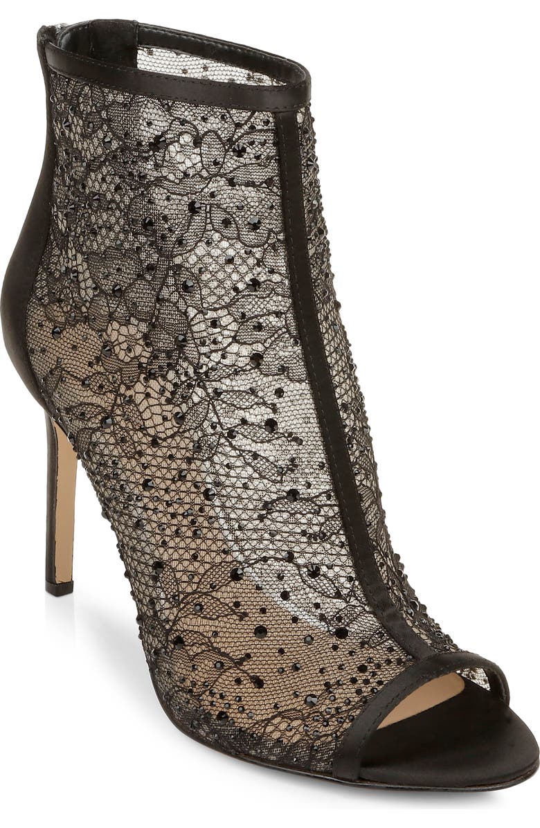 Jewel Badgley Mischka Jewel Crystal Embellished Lace Bootie, Main, color,