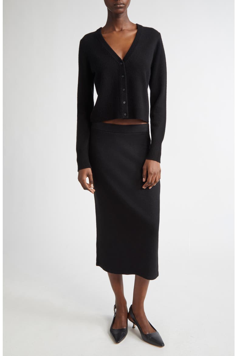 Wool & Cashmere Cardigan, Alternate, color, BLACK
