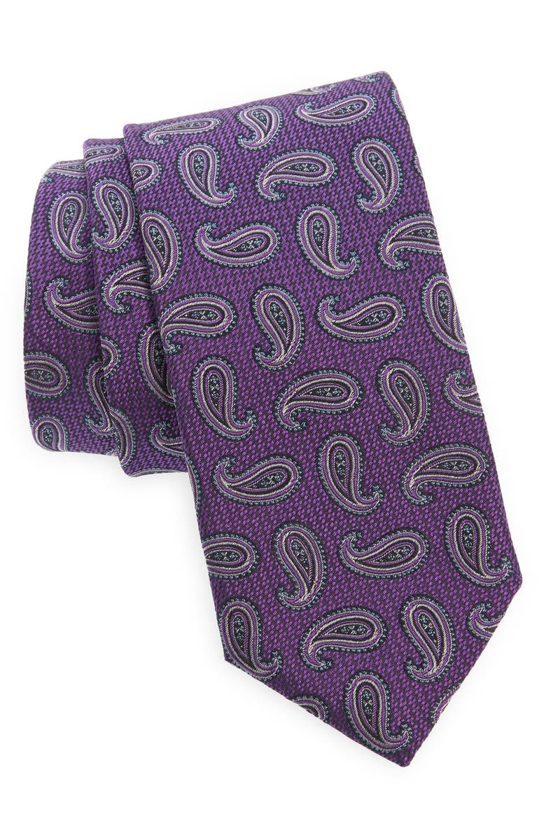 Canali Paisley Silk Tie, Main, color, 