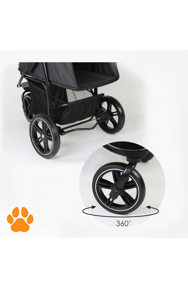 My Duque Pet 3 Wheel Stroller For Dog, Cat & Pets Up To 33 Lbs, Alternate, color, Multicolored
