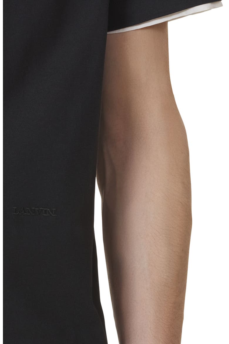Cotton T-Shirt With Silk Detail, Alternate, color, Black