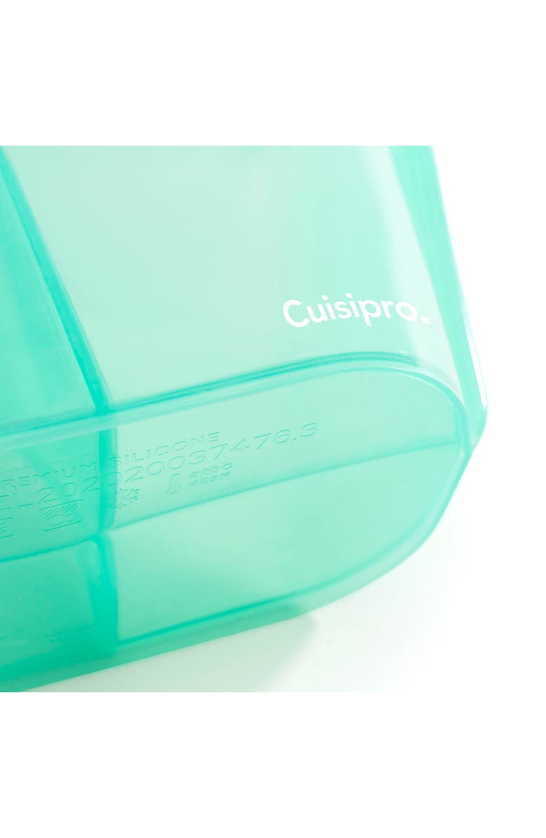 CUISIPRO Pack-It Silicone Reusable Stand Up Storage Bag w/Divider, 1300ml/44 oz, Alternate, color, Green
