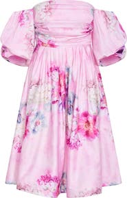 City Chic Rosalee Floral Off the Shoulder Cotton Dress