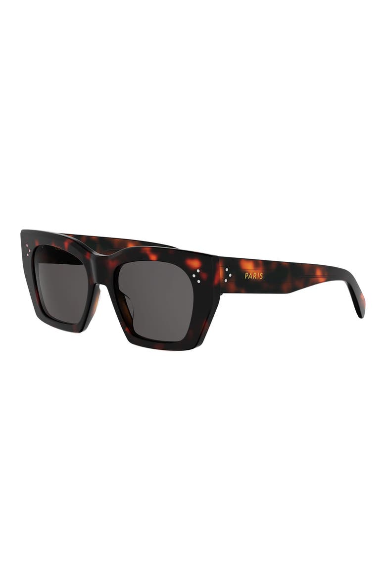 53mm Square Sunglasses, Alternate, color, DARK HAVANA / SMOKE