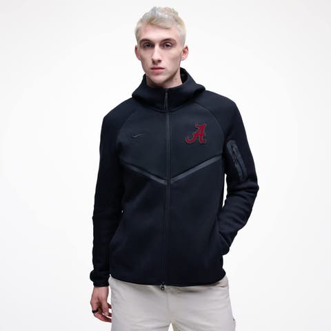 Men's Nike Black Alabama Crimson Tide Tech Fleece Full-Zip Windrunner Hoodie