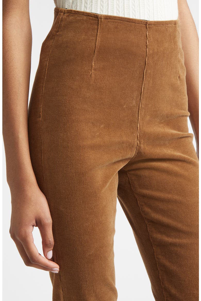 Beverly Off Duty Pull-On High Waist Skinny Flare Corduroy Pants, Alternate, color, DEEP OCHRE