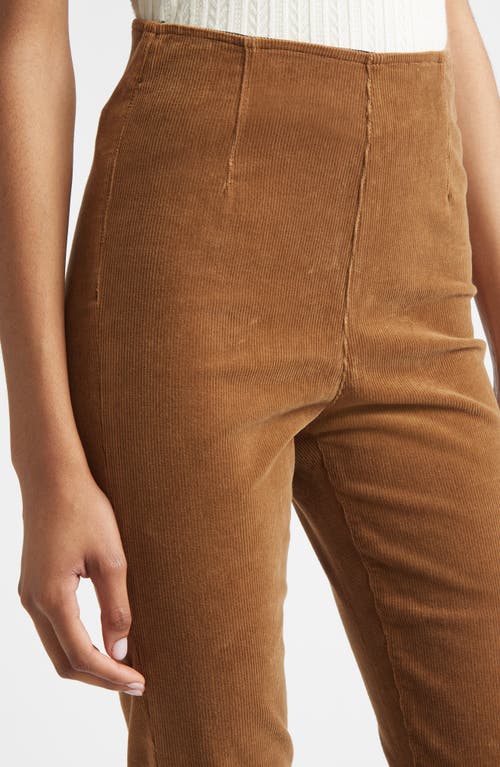 Veronica Beard Beverly Off Duty Pull-on High Waist Skinny Flare Corduroy Pants In Brown